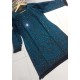Teal Linen Mirror Work Pakistani Designer Readymade Kurti