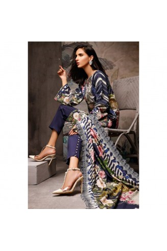 Royal Blue Printed Lawn Pakistani Salwar Suit