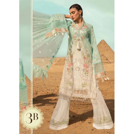 BISCAY GREEN & WHITE PAKISTANI SUMMER LAWN SUIT