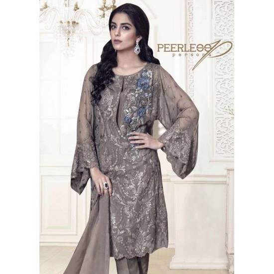 ZBD06 GREY MARIA B STYLE PAKISTANI SALWAR KAMEEZ SUIT