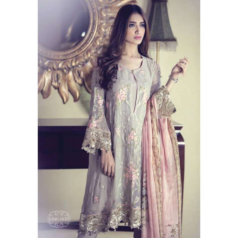 chiffon embroidered suits