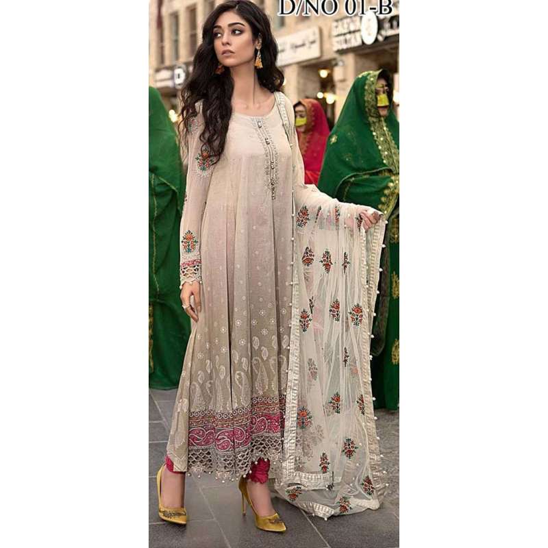 Maria B Lawn Cotton Suit Embroidered Asian Ready Made Pakistani Indian 2018 New 