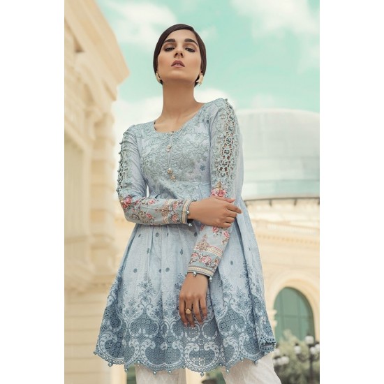 D1810-A SKY BLUE MARIA B LUXURY READY TO WEAR SPRING LAWN SUIT