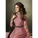 Pink Maxi Gown Evening Dress With Velvet Shawl