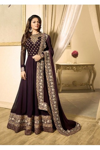 EID DRESS COLLECTION : PURPLE EMBELLISHED ANARKALI SUIT 