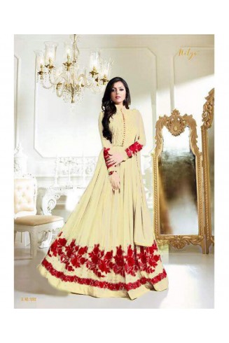 CREAM RED NITYA GEORGETTE ANARKALI SUIT