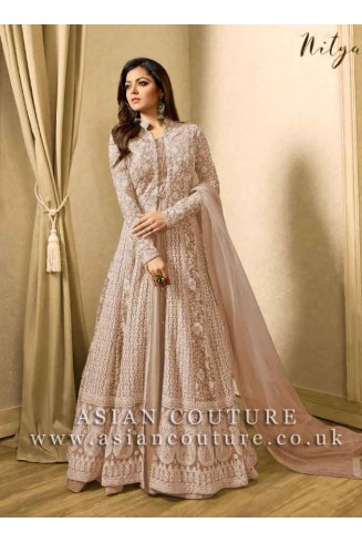 PEACH INDIAN BRIDESMAID DRESS WEDDING GOWN 