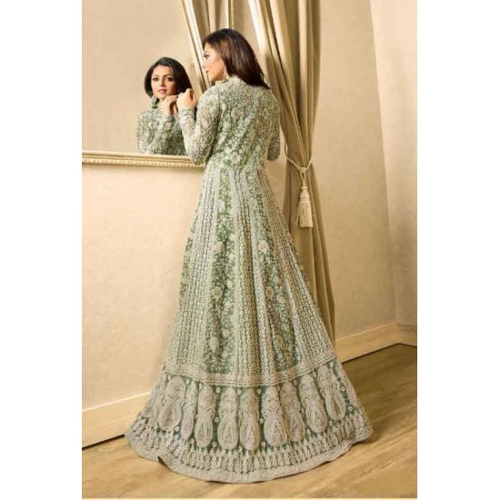 NILE GREEN INDIAN BRIDESMAID DRESS WEDDING GOWN 