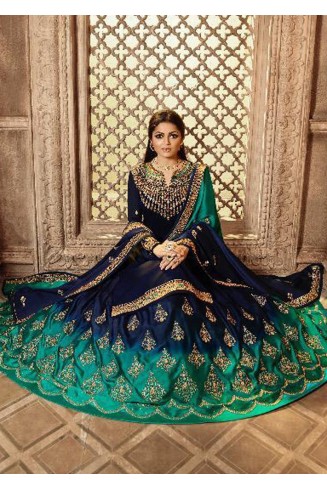BLUE INDIAN ETHNIC BOLLYWOOD STYLE LEHENGA SUIT ( 5 weeks delivery)