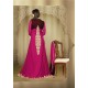 Bestseller Omtex 608 Lara Dutta fuchsia and red lengthy anarkali dress