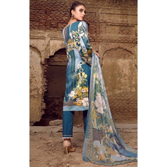Teal Green Printed Lawn Suit Pakistani Designer Salwar Kameez