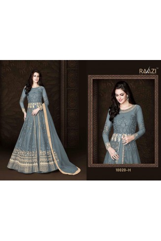 Indian Party Gown Grey Maxi Dress 