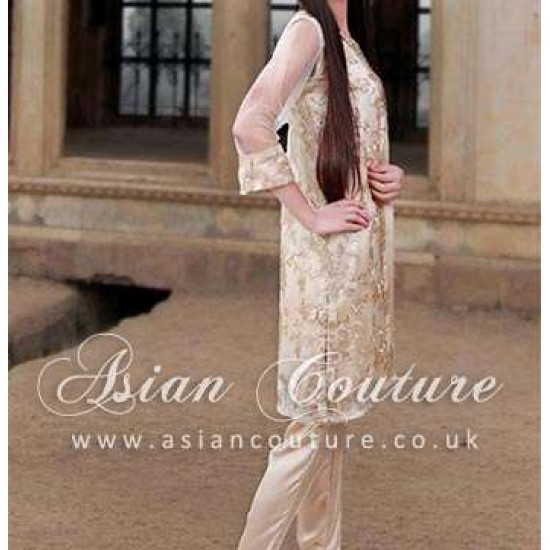 SKIN COLOUR CHIFFON READY MADE OUTFIT