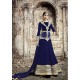 BLUE SAFEENA HOT LADY EMBROIDERED ANARKALI SUIT