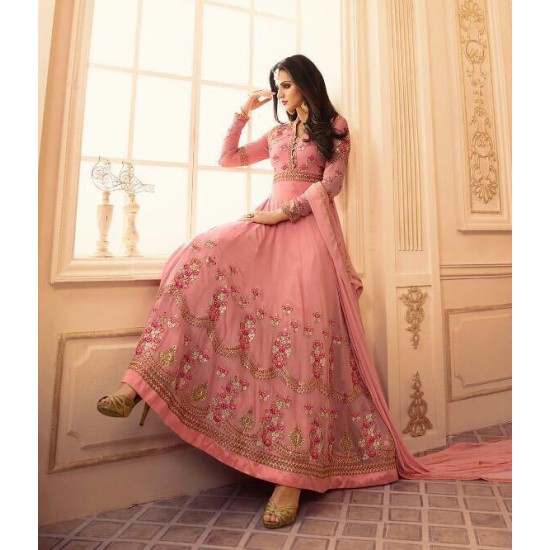 SA-104 PINK SAJJAN ALAAMIN PUNJABI STYLE ANARKALI OUTFIT