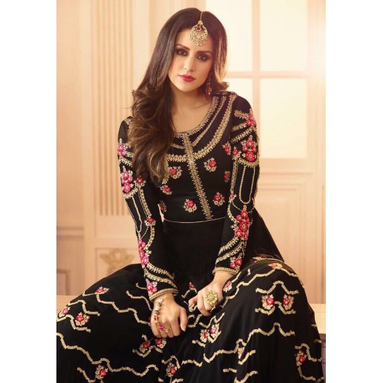 SA-107 BLACK SAJJAN ALAAMIN PUNJABI STYLE ANARKALI OUTFIT