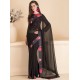 Black Floral Readymade Saree Blouse Party Wear Sari
