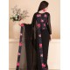 Black Floral Readymade Saree Blouse Party Wear Sari