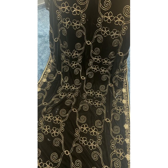 Black Embroidered Wrap Shawl