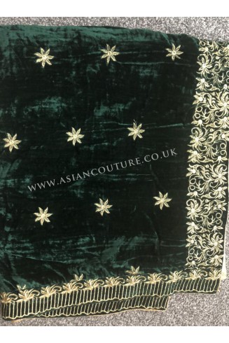 Fancy Work Crushed Micro Velvet Shawl