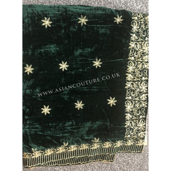 Fancy Work Crushed Micro Velvet Shawl