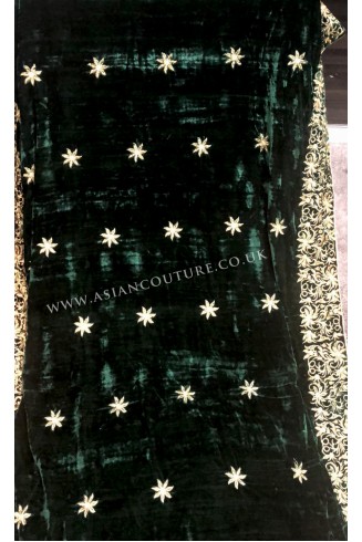 Fancy Work Crushed Micro Velvet Shawl