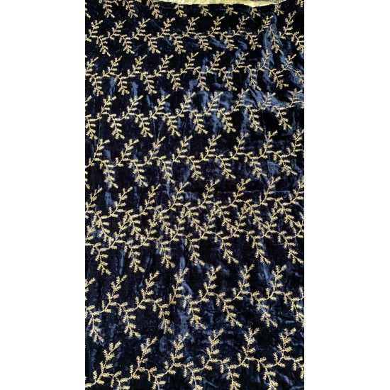 Navy Blue Embroidered Winter Shawl