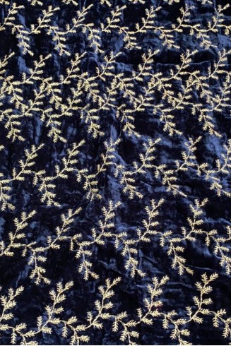 Navy Blue Embroidered Winter Shawl