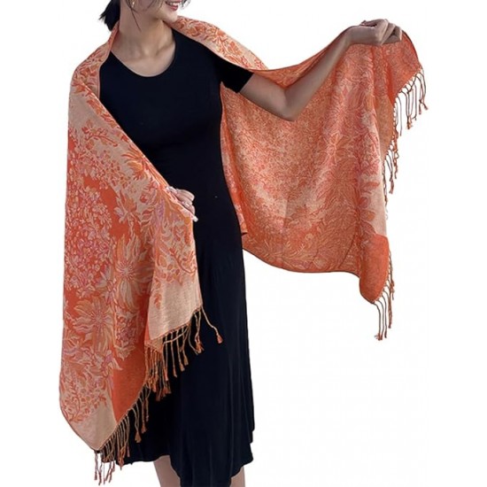 Orange Winter Luxury Wedding Scarf