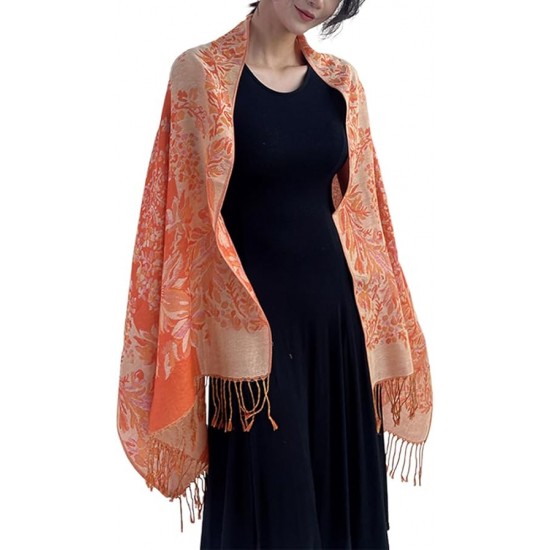 Orange Winter Luxury Wedding Scarf