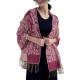 Rose Purple Paisley Print Scarf Vintage Floral Pashmina Evening Shawl Wrap