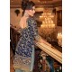 Blue and Grey Embroidered Gharara Suit