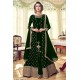 GREEN GEORGETTE INDIAN JACKET STYLE ANARKALI DRESS