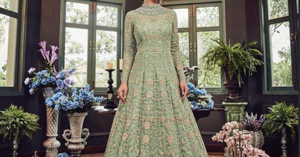 slim fit dress slacks Sage Green Majesty Sherwani – Indian Groom Wedding Sherwani NYC main image 1