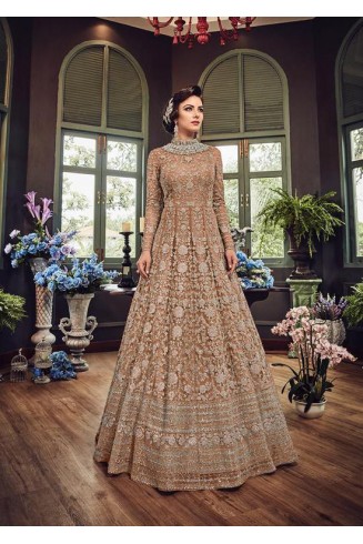 LUXURY HEAVY EMBROIDERED INDIAN WEDDING BRIDAL GOWN