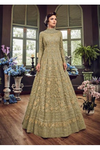 LUXURY HEAVY EMBROIDERED INDIAN WEDDING BRIDAL GOWN