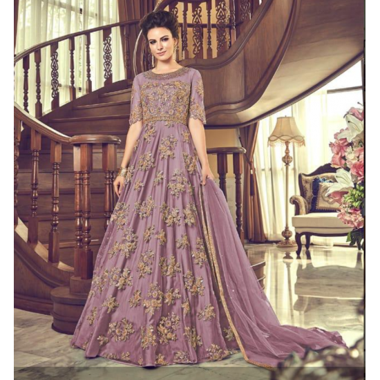 Lilac Purple Indian Ethnic Wedding Party Gown