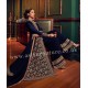 Navy Blue Maxi Gown Indian Palazzo Party Suit