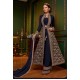 Navy Blue Maxi Gown Indian Palazzo Party Suit