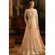 Peach Modest Party Dress Wedding Evening Gown