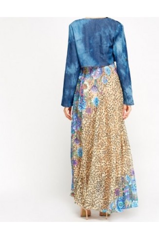 Stunning Bolero Contrast Maxi Printed Ready Made Dress