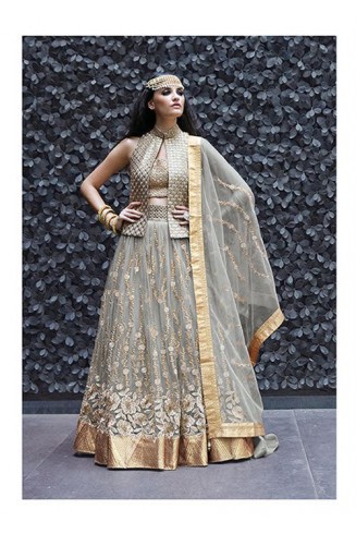 Grey Indian Couture Bridal Lehenga Best Designer Wedding Dress