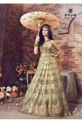 Green Net Anarkali Suit Indian Wedding Mehndi Mayoun Dress