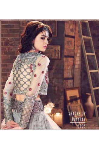 Elegant Silver Evening Dress Indian Cocktail Party Gown