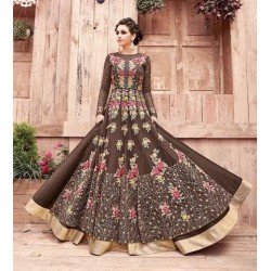 Dark Brown Bridal Wedding Anarkali Suit