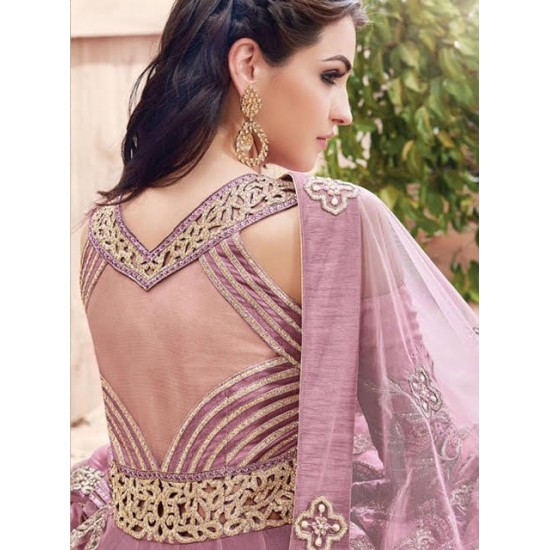 Light Purple Thread Embroidered Gown Traditional Anarkali Suit