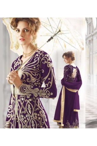 Purple Indian Designer Anarkali Suit