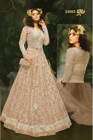 Mouse Colour Wedding Bridal Gown Indian Designer Suit