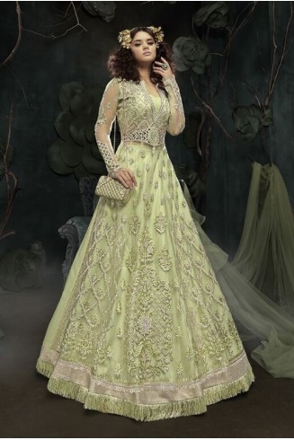 NILE GREEN INDIAN DESIGNER WEDDING AND BRIDAL GOWN