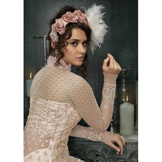 BABY PINK INDIAN DESIGNER WEDDING AND BRIDAL GOWN